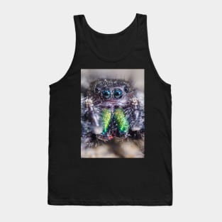 Little Hairy Face. Jumping Spider Macro Photograph Tank Top